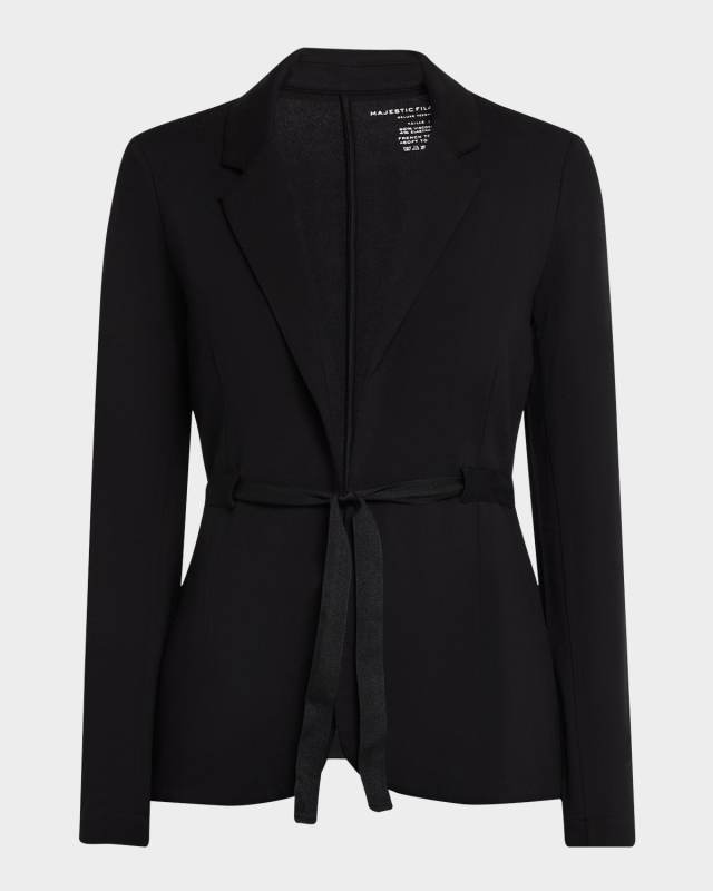 Tie-Waist French Terry Blazer